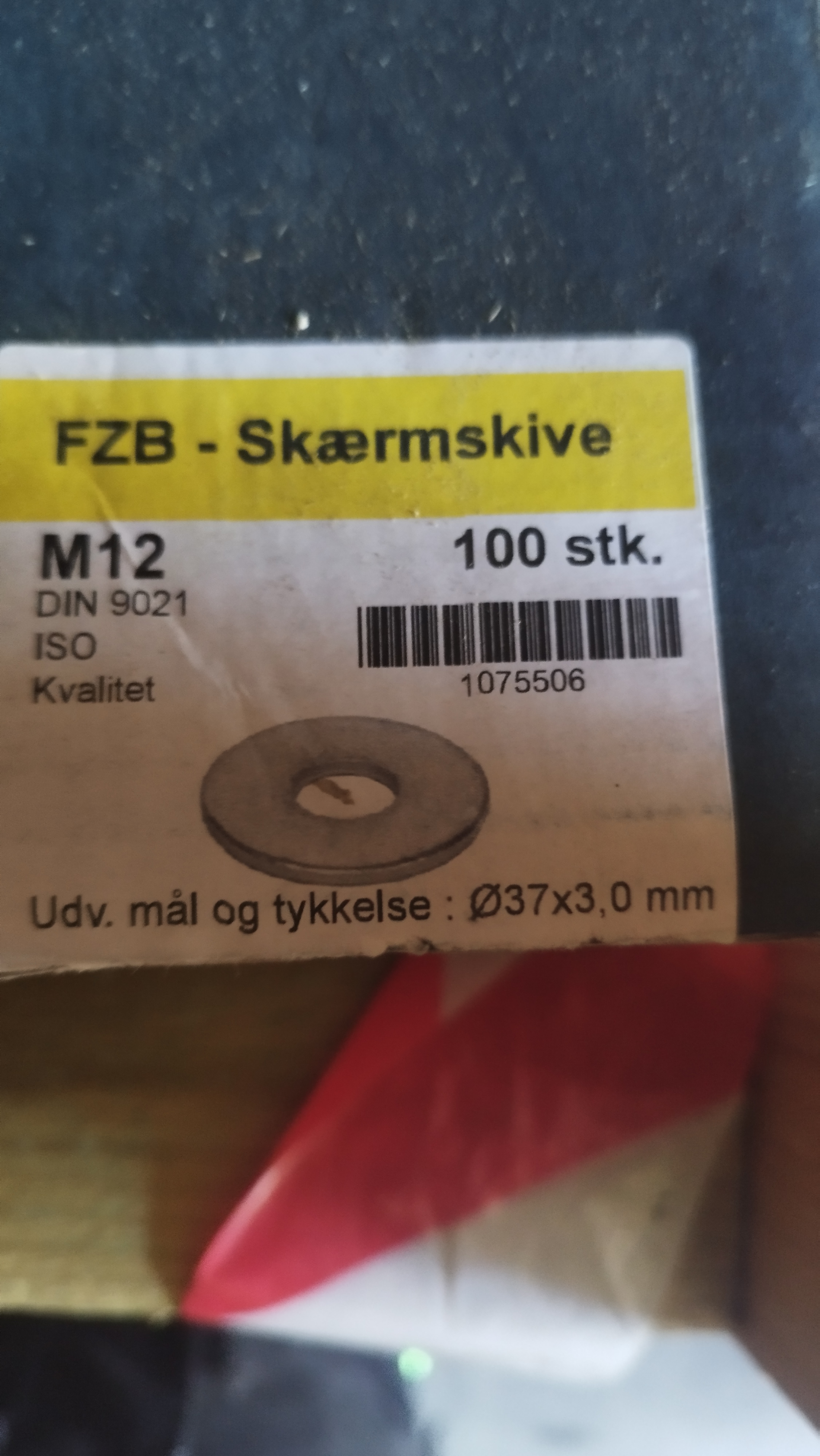 Skærmskive M12